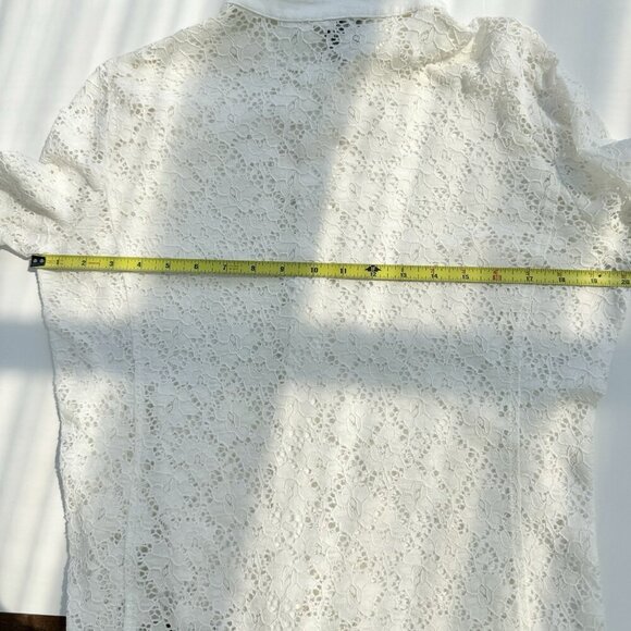 Tristan Stretchy Ivory Lace Blouse Size Large - Picture 8 of 9